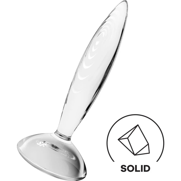 Satisfyer 7.5" Sparkling Crystal Glass Anal Plug - Clear