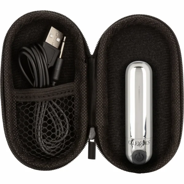 Hideaway Rechargeable Waterproof Mini Vibrator by CalExotics - Silver