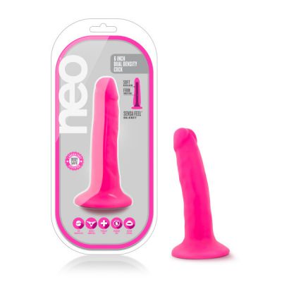 Neo 5 5 Dual Density Cock Neon Pink 14 cm Dong