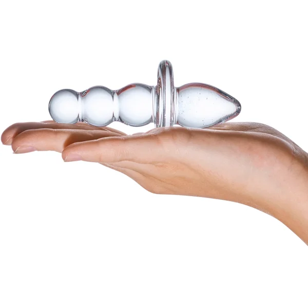 Gläs Titus Glass Beaded Butt Plug Dildo