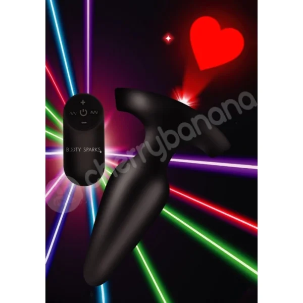 Booty Sparks 28X Medium 4.2" Laser Heart Silicone Anal Plug With RC