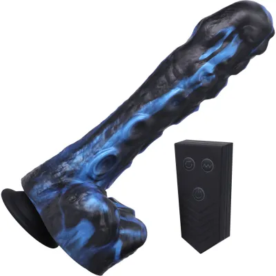 Fort Troff Tendrill Thruster Rechargeable Silicone Mini Fuck Machine Dildo With Balls Remote Blue