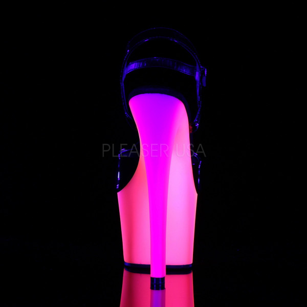 7 inches Heel, 2 3/4 inches PF Ankle Strap Sandal W/Neon MC PF Bottom — image 4 of 8