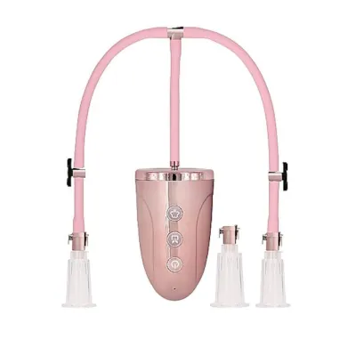 Automatic Rechargeable Clitoral And Nipple Pump Set Pink Medium