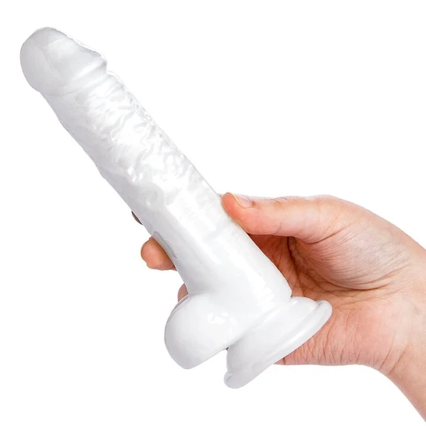 Snow Balls White Suction Dildo – 7 Inch