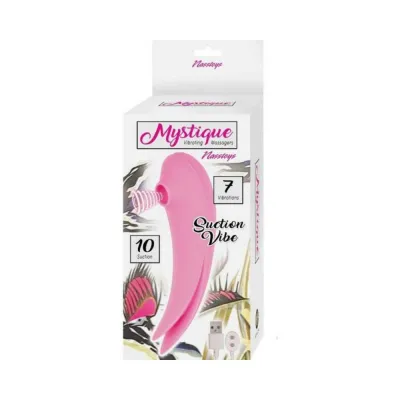 Clitoral Stimulation Nasstoys Mystique Suction Vibe Rechargeable Dual Ended Silicone Vibrator Pink