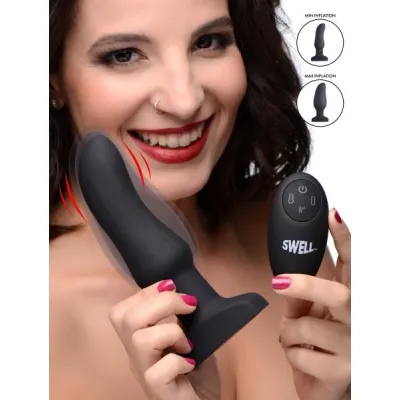 Swell 10x Inflatable Vibrating Curved Silicone Anal Plug