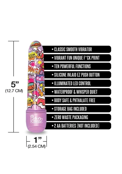 Prints Charming Pop Tease 5" Mini Vibe - Fuck Purple — image 5 of 6