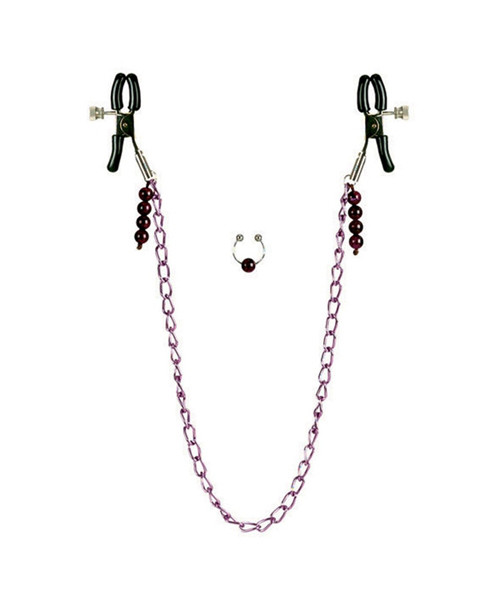 Purple Chain Nipple Clamps