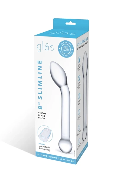 Slimline G-Spot Glass Dildo 8"