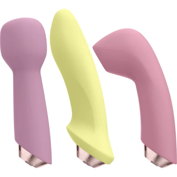 Satisfyer Marvelous Four Silicone Rechargeable Waterproof 12-Function Vibrator Set With Four Attachments