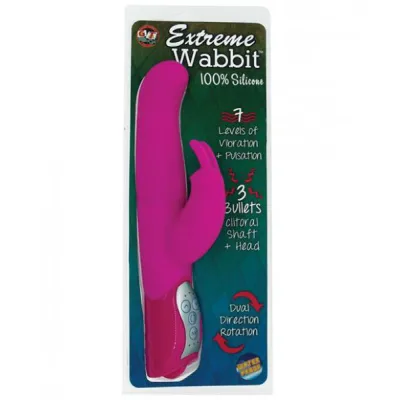 Extreme Wabbit Silicone Rabbit Vibrator Waterproof Pink