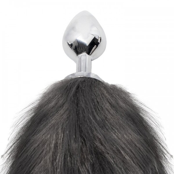 Bondara Vixen Grey Faux Fox Tail Metal Butt Plug — image 4 of 4