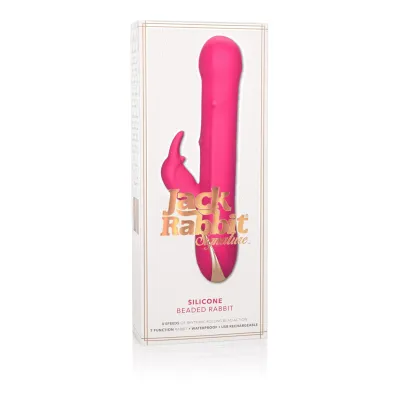Premium Jack Rabbit Silicone Beaded Rabbit Pink