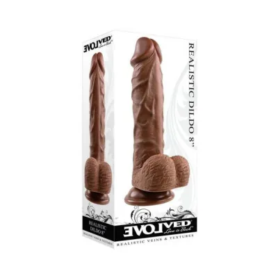 Evolved Realistic Dildo With Balls 8 In Dark