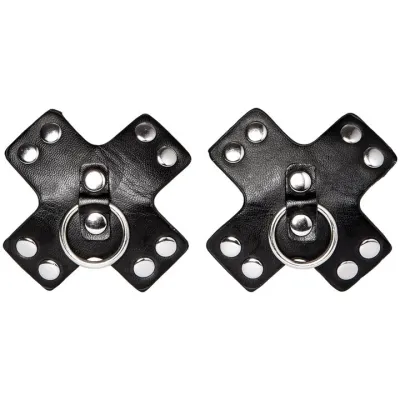 Bondara Siren Tethered PVC O Ring Cross Nipple Pasties