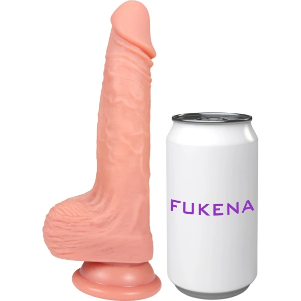 The Dreamer 6 Inch Silicone Realistic Dildo With Balls & Suction Cup Base By Fukena - Vanilla