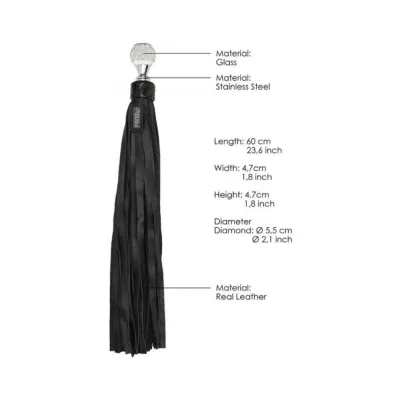 Classic Designer Round Sparkling Handle With Calf Softy Leather Flogger