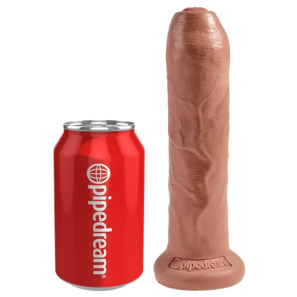 King Cock 7" Uncut Cock Suction Cup Dildo - Caramel