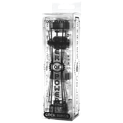 Tower Of Power Black X 6 Cock Rings