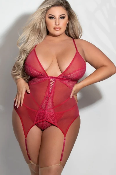 Seven Til Midnight Vivacious Vixen 2 Piece Red Bustier Set