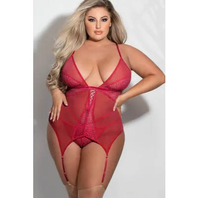 Seven Til Midnight Vivacious Vixen 2 Piece Red Bustier Set