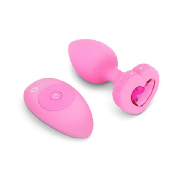 Butt Plugs: B-vibe Vibrating Heart Rechargeable Remote-controlled Anal Plug With Heart-shaped Jewel Base S/m Pin