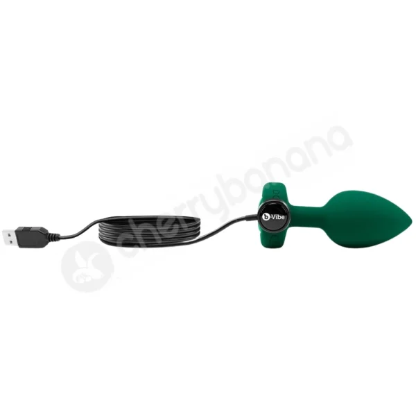 B-Vibe Vibrating Jewel M/L Emerald Butt Plug With Remote Control