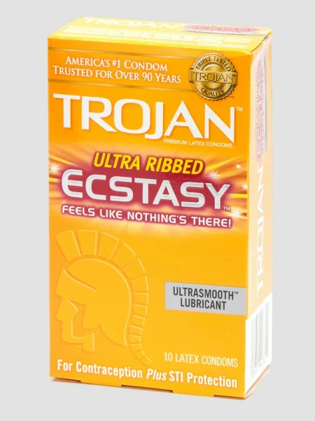 Trojan Ultra Ribbed Ecstasy Condoms (10 Count)