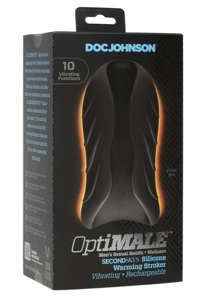 OptiMALE™ - SECONDSKYN™ Silicone Warming Stroker - Vibrating - Rechargeable