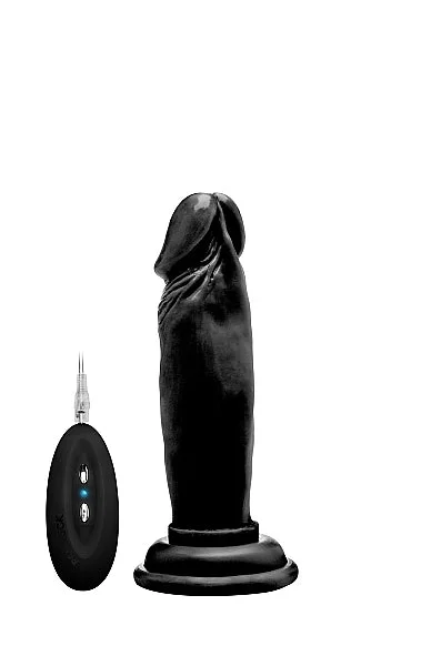 Vibrating Realistic Cock - 6" - Black