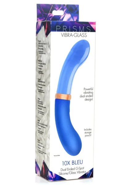 Prisms Bleu Dual Ended Silicone and Glass G-Vibe