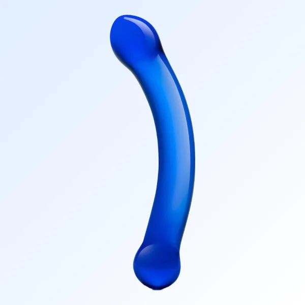 Glas 6 inches Curved Glass G-Spot Dildo Blue