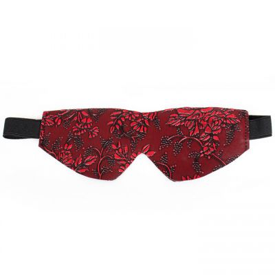 Bondara Hidden Indulgence Red and Black Floral Blindfold