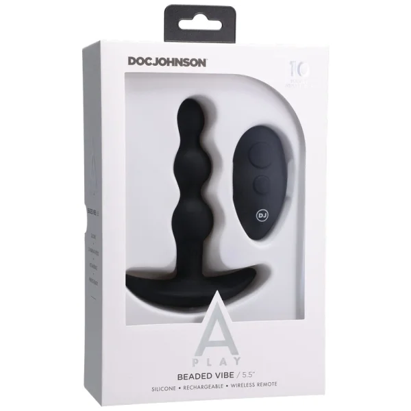 Doc Johnson A-Play Beaded Vibe Rechargeable Anal Plug with Remote