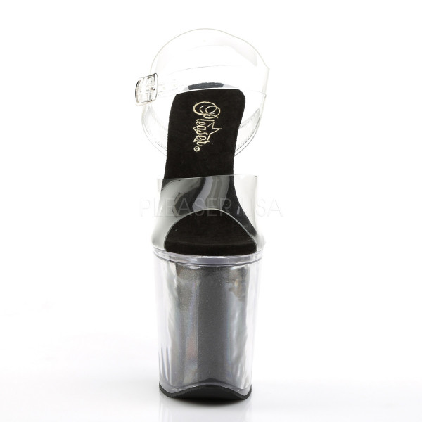 XTREME-808G - 8" Stiletto Ankle Strap Glitter-Filled PF Sandal — image 6 of 8