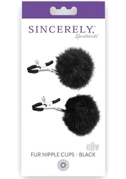 Sincerely Fur Nipple Clips-Black