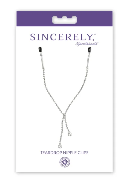Midnight Teardrop Nipple Clips by Sportsheets