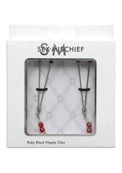 Ruby Black Nipple Clips