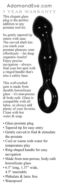 Adam's Glass Prostate Massager - Black