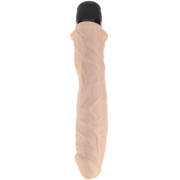 Powercocks Girthy Realistic Silicone Waterproof Rechargeable 8" Vibrator - Vanilla
