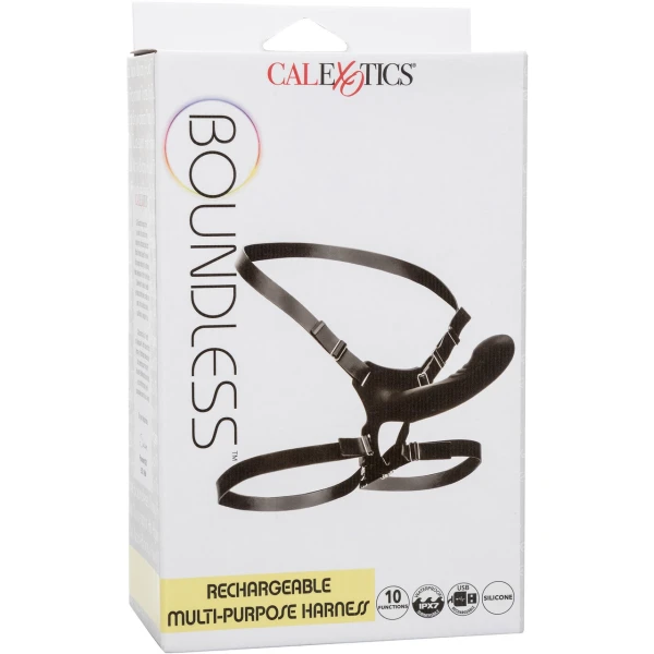 Boundless Multi-Purpose Harness With Rechargeable Vibrating Silicone Probe By CalExotics