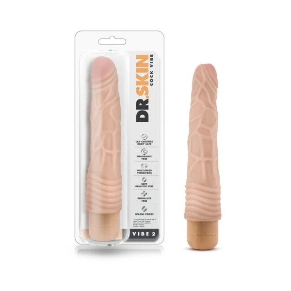 Dr Skin Cock Vibe #2 Beige Realistic Vibrating Dildo