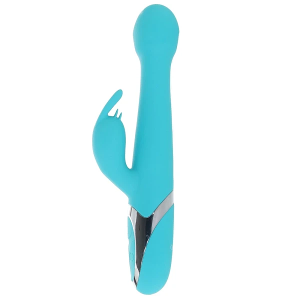 Enchanted Oscillate Rechargeable Silicone Dual Stimulation Vibrator With Thrusting, Rotating Beaded Head By CalExotics