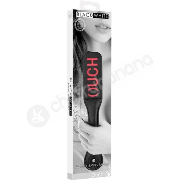Ouch! Black Faux Leather Paddle "Ouch" Impression