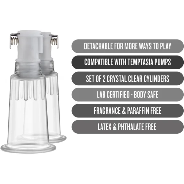 Blush Temptasia Nipple Pumping Cylinders Set of 2