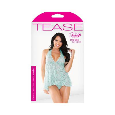 Tease Angelica Stretch Lace Dress G string Aqua O s