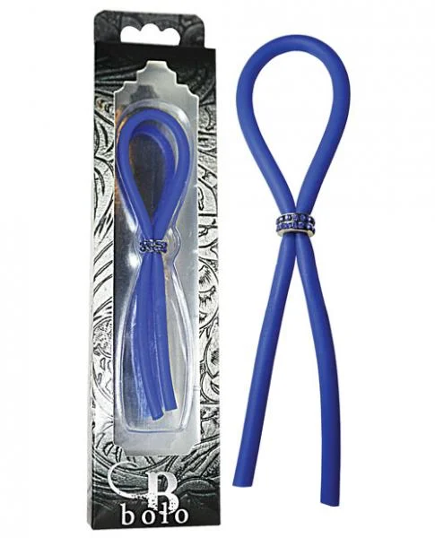 Bolo Lasso Silicone Ring Blue Gems Bead Slider — image 4 of 4