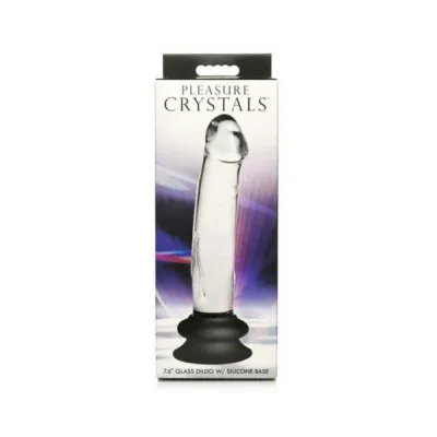 Realistic Dildos Pleasure Crystals 7 6 In Glass Dildo With Silicone Base