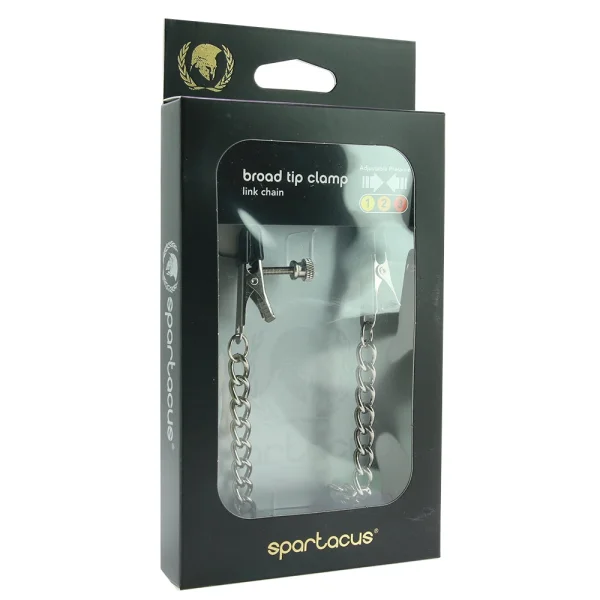 Spartacus Adjustable Broad Tip Nipple Clamps w/Link Chain